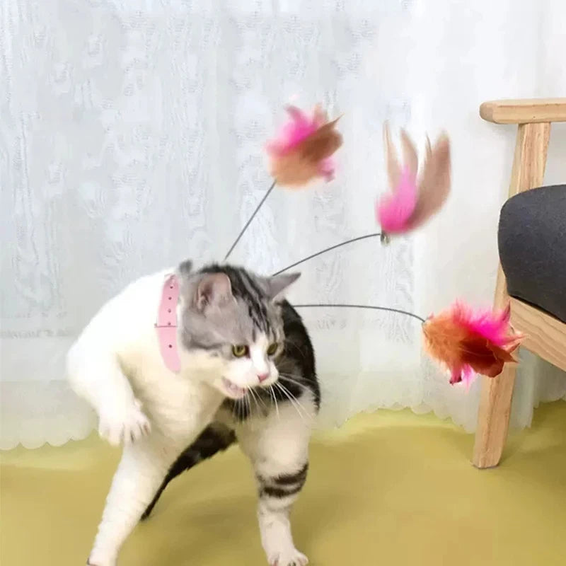 Cat interactive toys Fun feather teaser stick