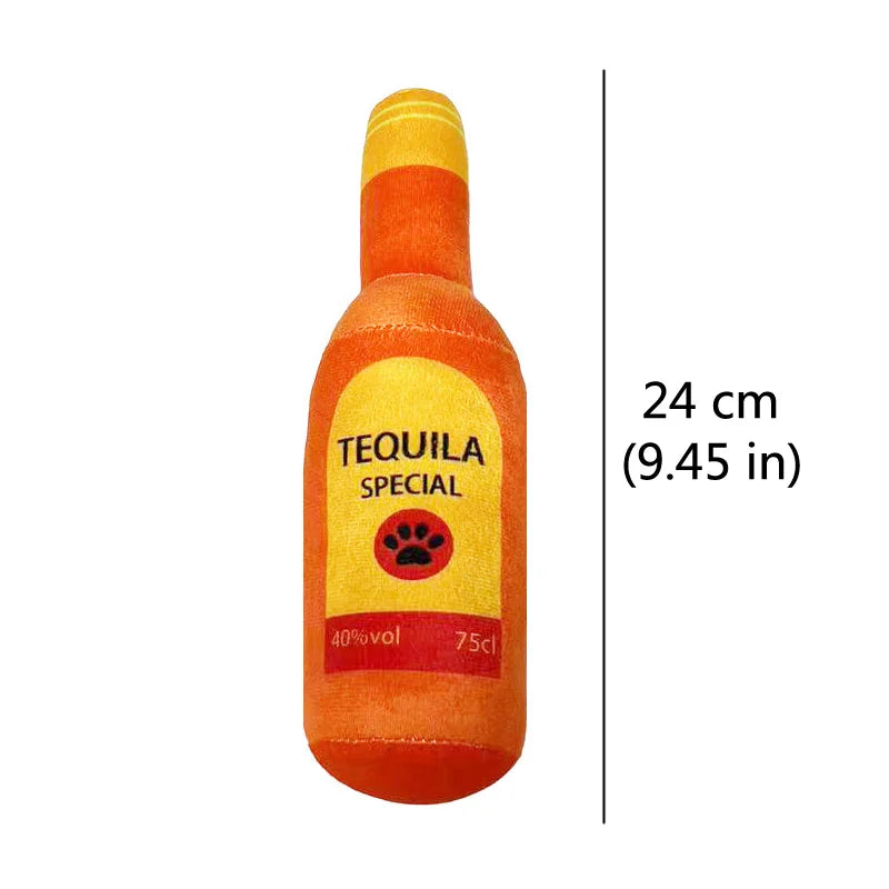 Funny Plush Dog Toys Beer Bottle Shaped