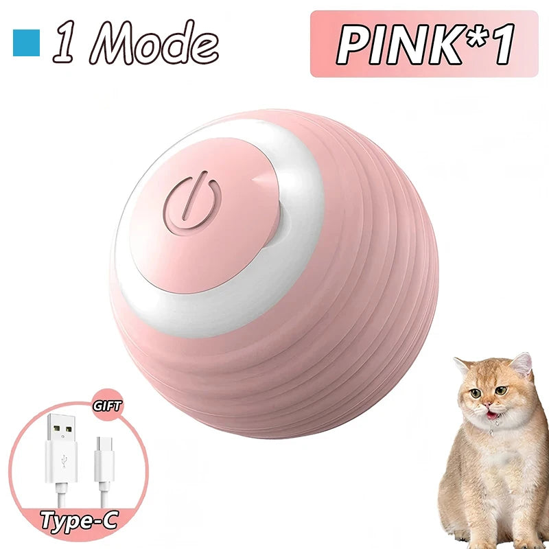 2Pcs Cat Interactive Ball Toys Automatic Rolling Ball