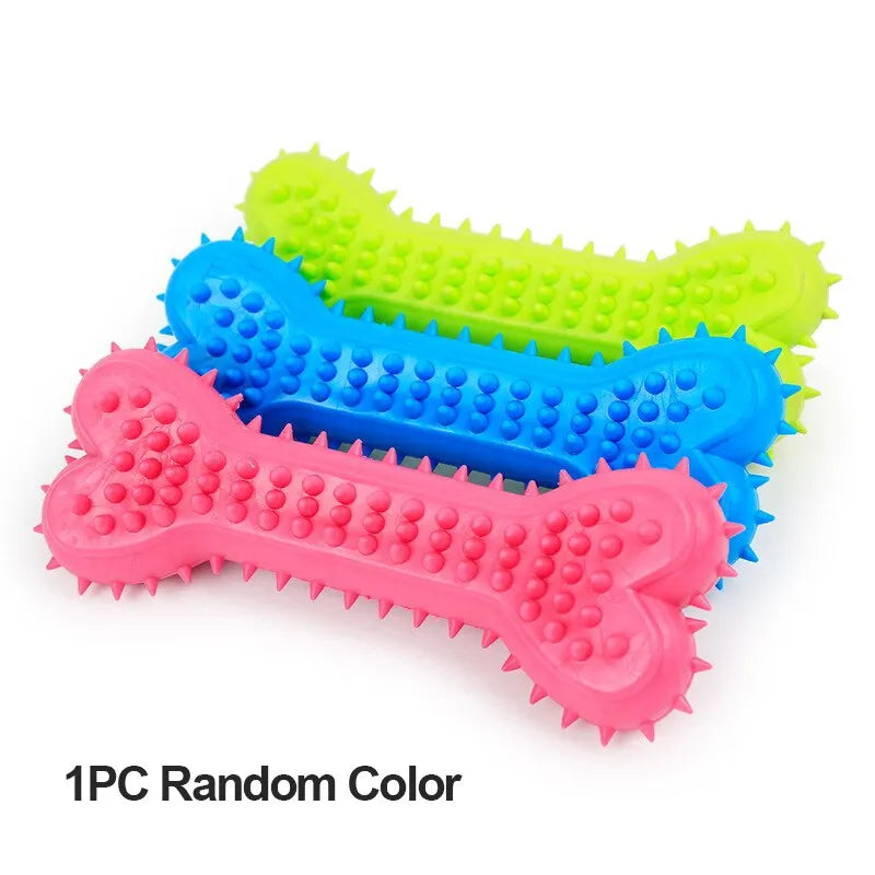 Soft Rubber Bite-resistance Bone Shape Teeth Grinding Chewing Toys