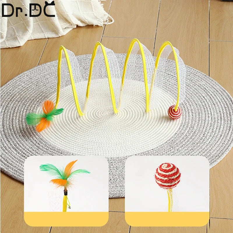 Dr.DC Cat Tunnel For Indoor Cats Collapsible Toy