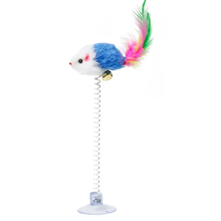 Cartoon Pet Cat Toy Stick Feather Rod Mouse Toy