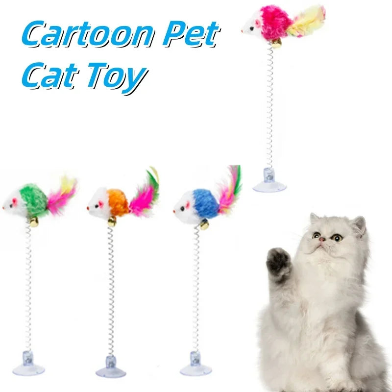 Cartoon Pet Cat Toy Stick Feather Rod Mouse Toy