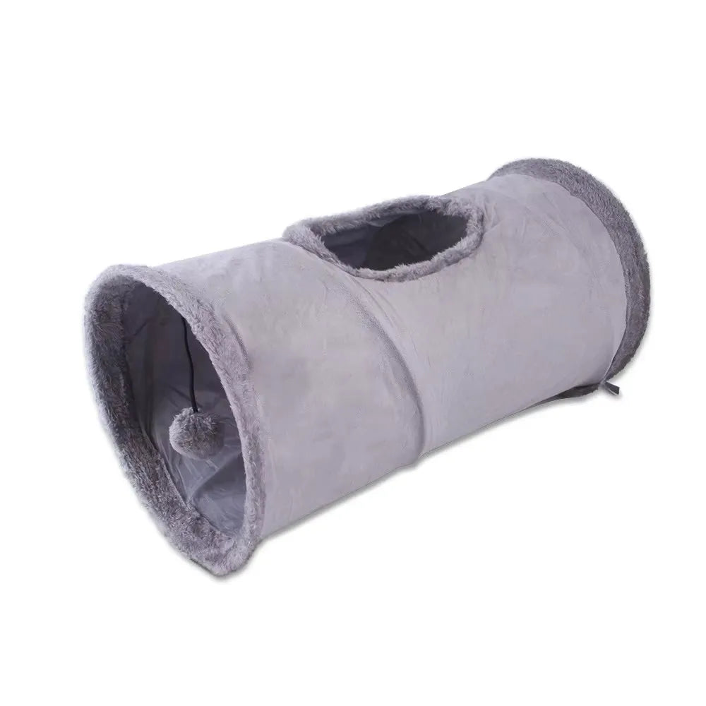 Collapsible Cat Winter Suede Tunnel