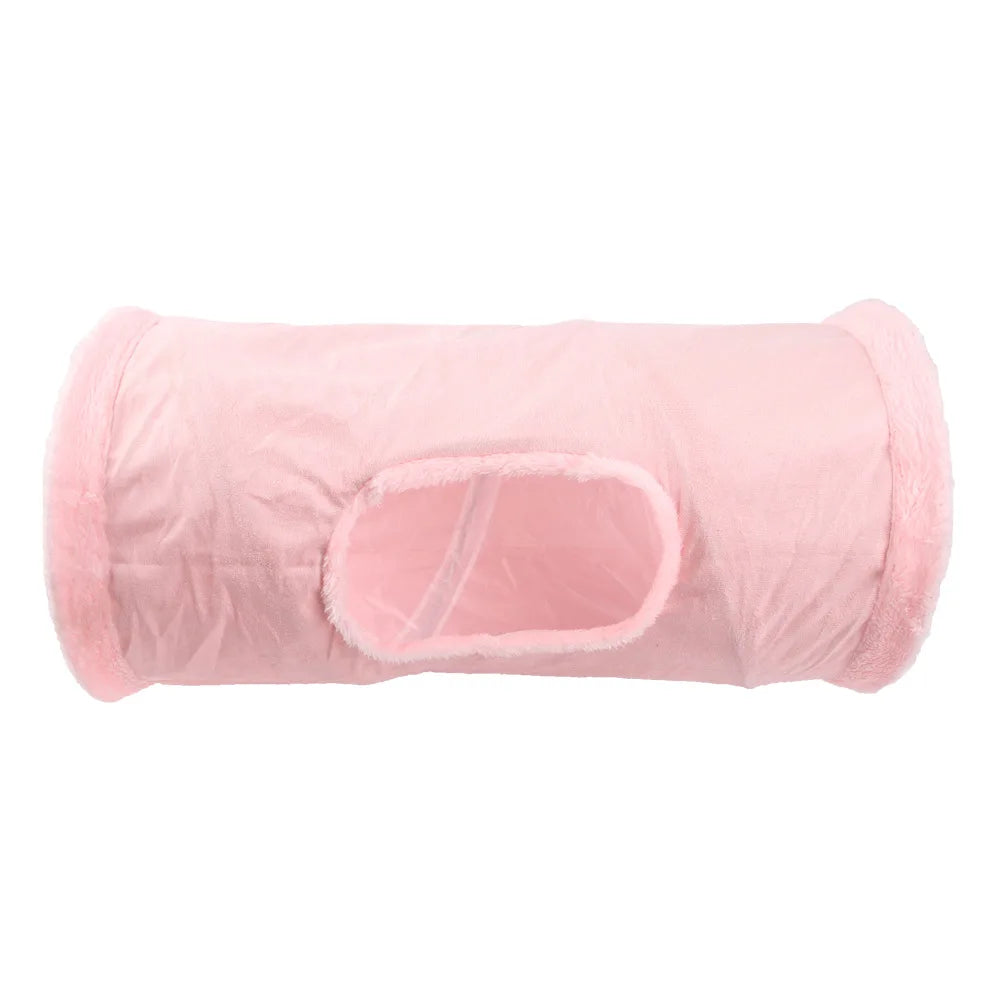 Collapsible Cat Winter Suede Tunnel