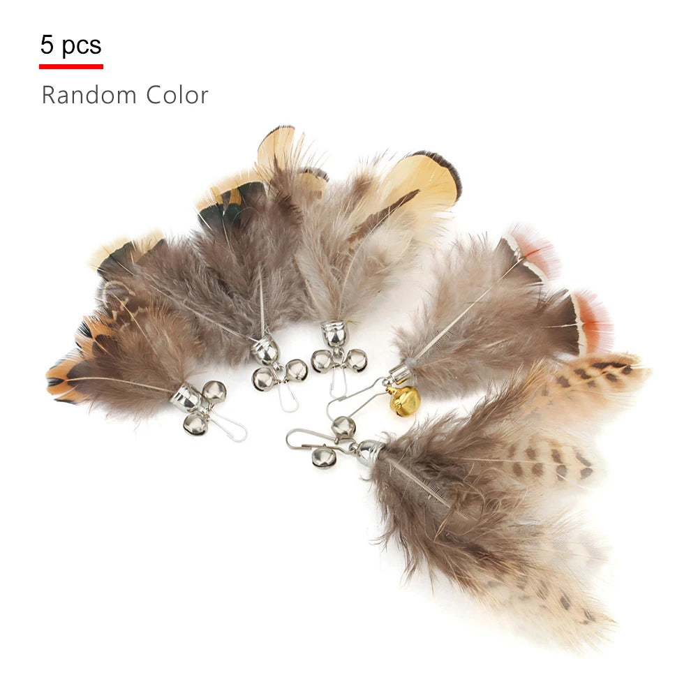 5pcs Small Replacement Head Fly Insect Cat Toy