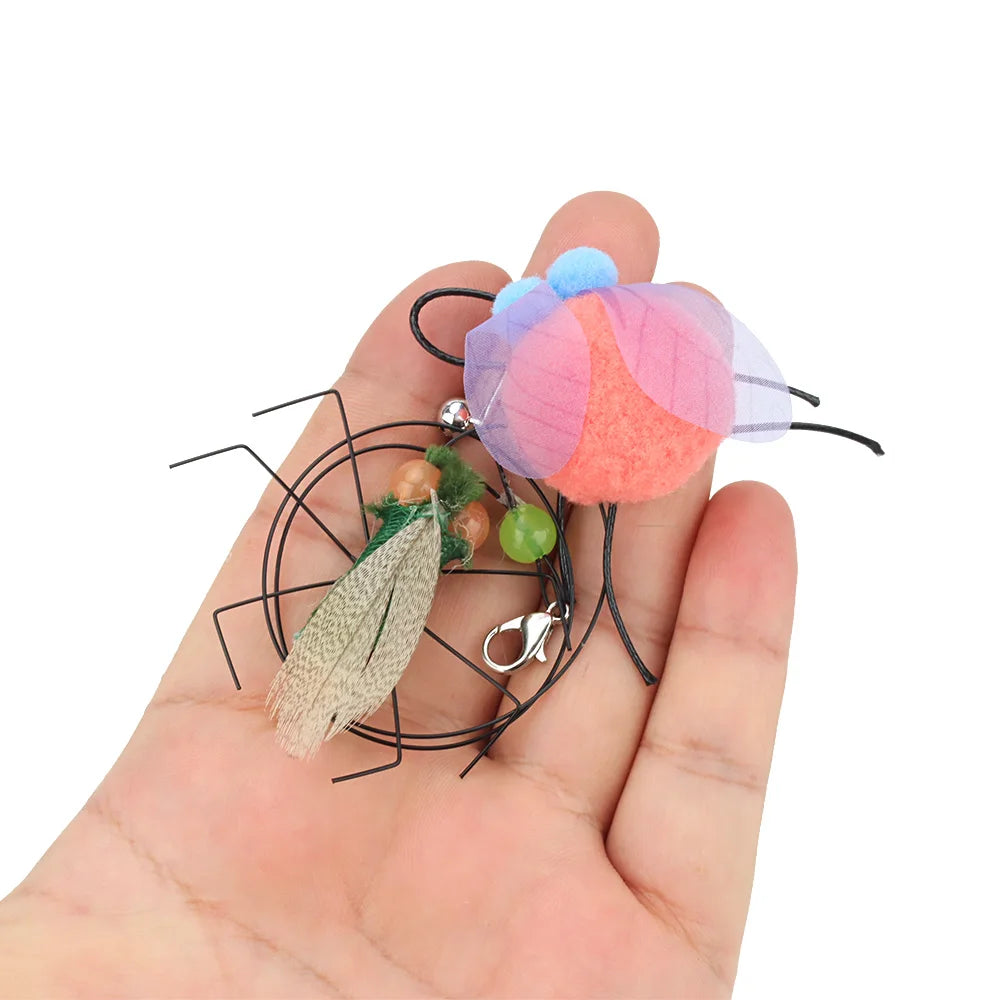 5pcs Small Replacement Head Fly Insect Cat Toy