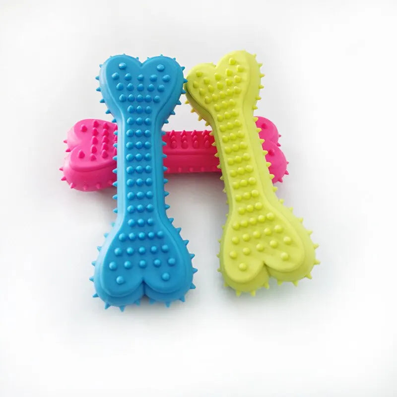 Soft Rubber Bite-resistance Bone Shape Teeth Grinding Chewing Toys
