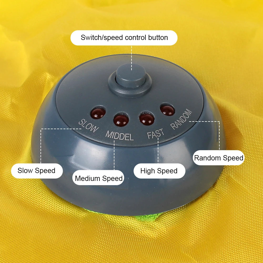 4 Speeds Motion Undercover Mouse Fabric Moving Feather Interactive Pet Toy