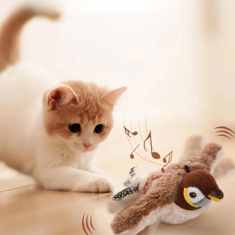 Simulated Bird Cat Toy Touch Sensitive Plush Toy