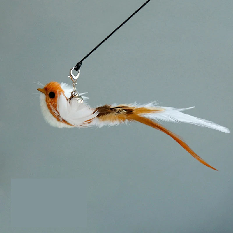Funny Bird Feather Cat Wand With Bell Accessories Interactive Toys