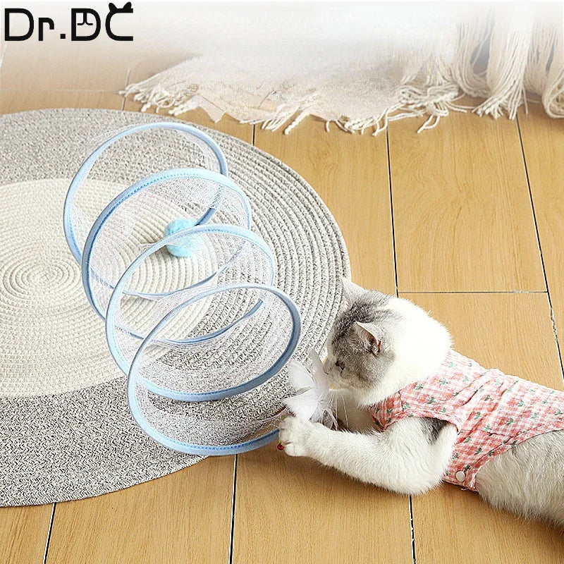 Dr.DC Cat Tunnel For Indoor Cats Collapsible Toy