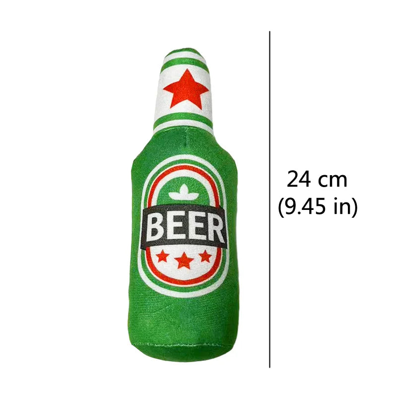 Funny Plush Dog Toys Beer Bottle Shaped
