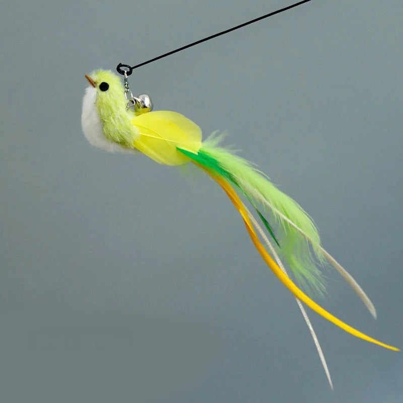 Funny Bird Feather Cat Wand With Bell Accessories Interactive Toys