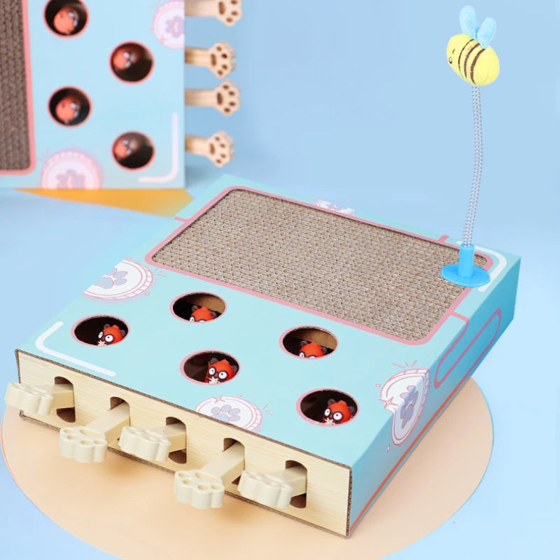 Cat Toy Whack-a-Mole Cat Scratching Board Toy