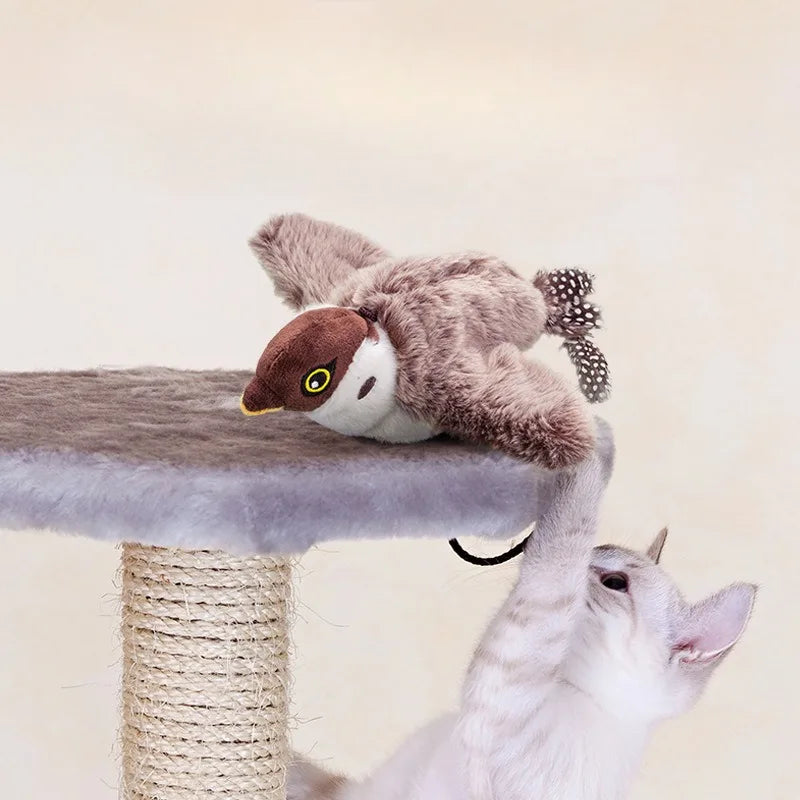 Simulated Bird Cat Toy Touch Sensitive Plush Toy