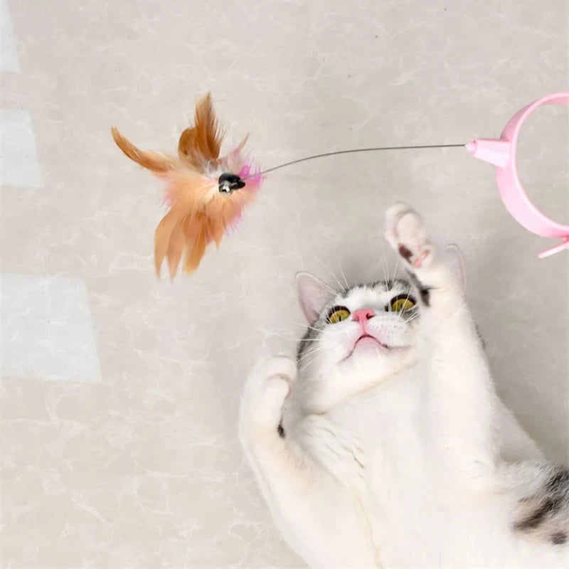 Cat interactive toys Fun feather teaser stick