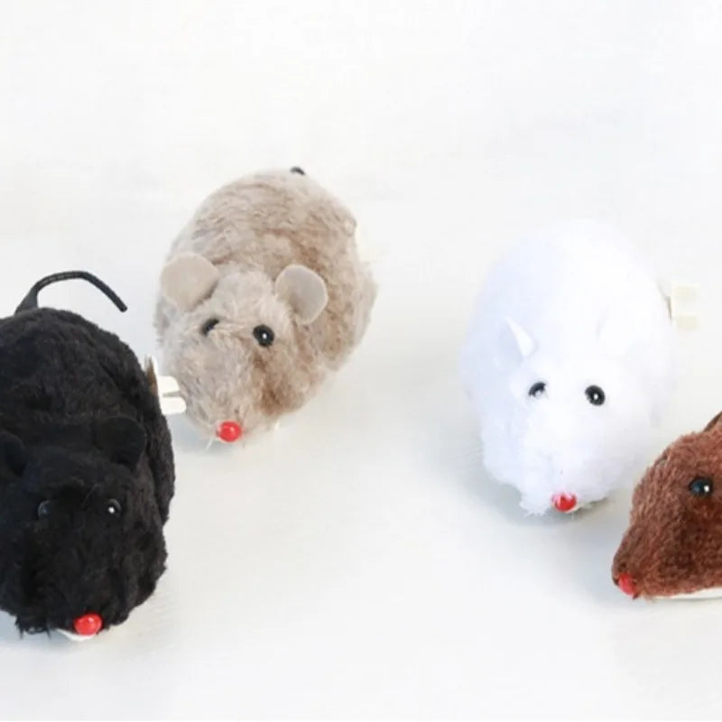 Cat Toy Clockwork Simulation Mice Battery Free Durable