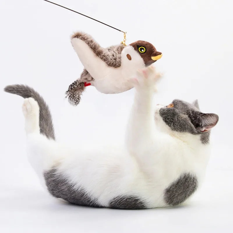 Simulated Bird Cat Toy Touch Sensitive Plush Toy