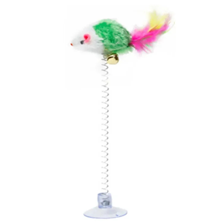Cartoon Pet Cat Toy Stick Feather Rod Mouse Toy