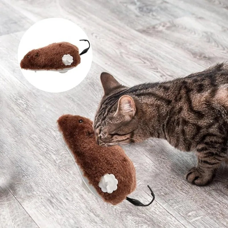 Cat Toy Clockwork Simulation Mice Battery Free Durable