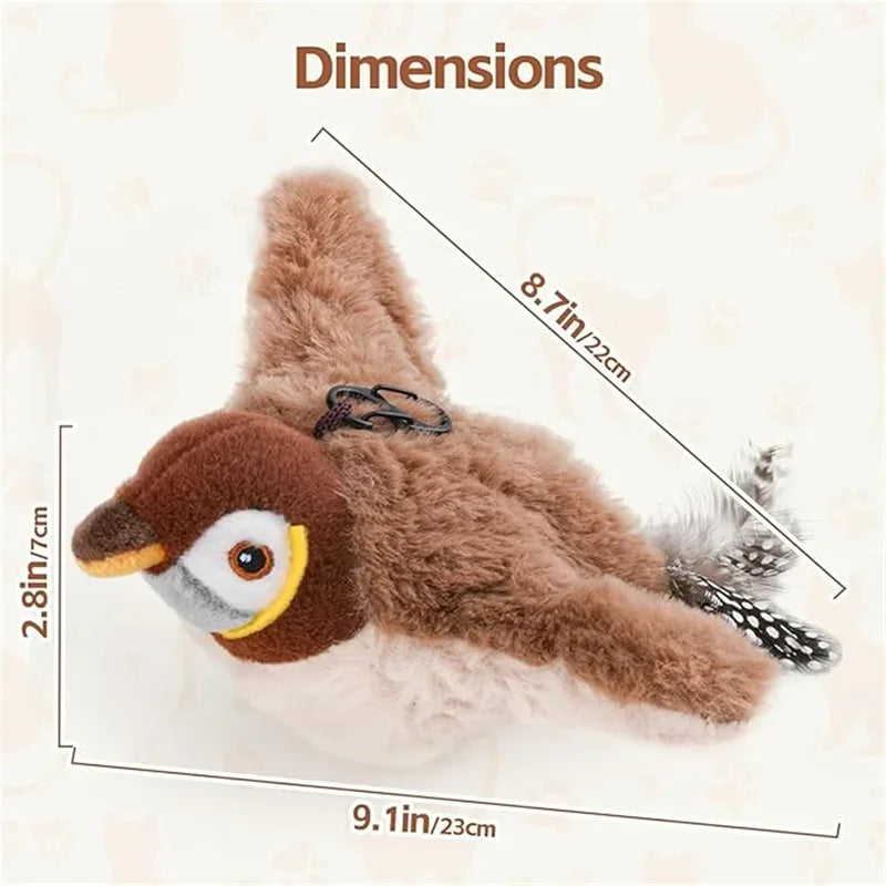 Interactive Cat Toy Flapping Bird with Catnip Rechargeable Simulation Bird Cat Toys