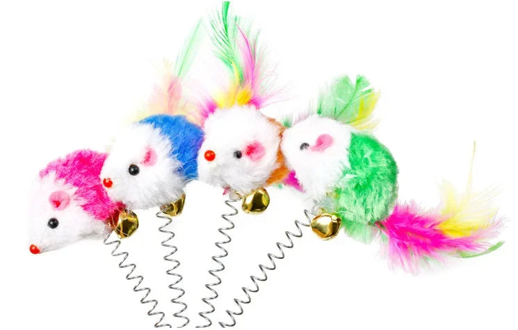 Cartoon Pet Cat Toy Stick Feather Rod Mouse Toy