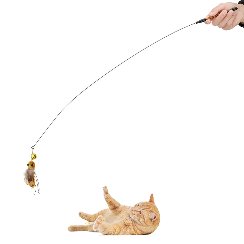5pcs Small Replacement Head Fly Insect Cat Toy