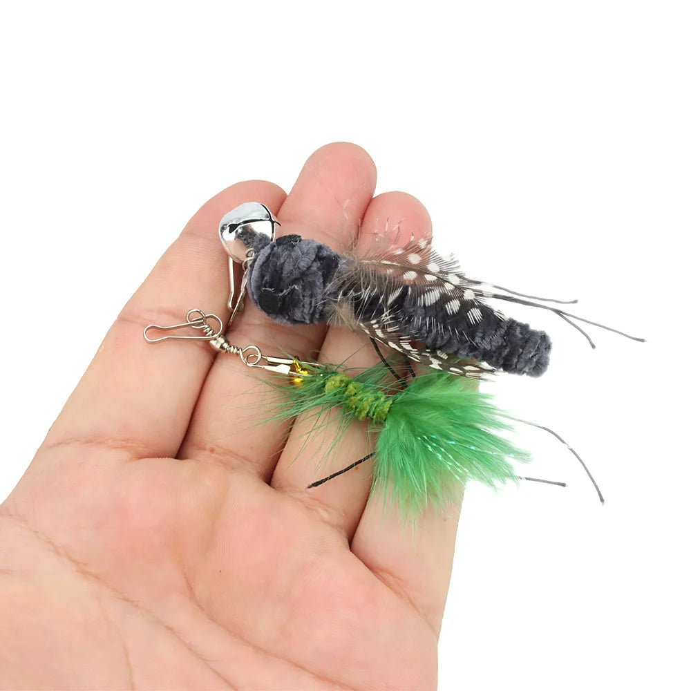 5pcs Small Replacement Head Fly Insect Cat Toy