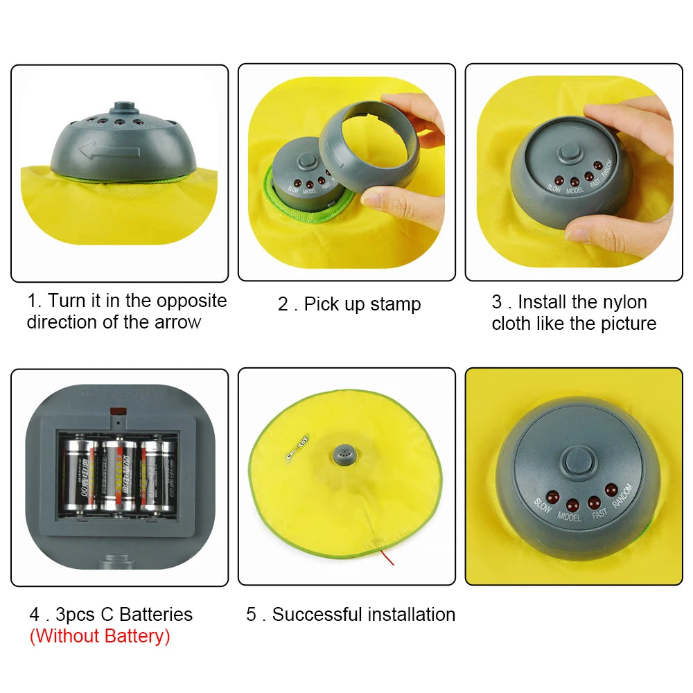 4 Speeds Motion Undercover Mouse Fabric Moving Feather Interactive Pet Toy