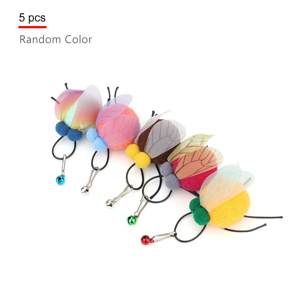 5pcs Small Replacement Head Fly Insect Cat Toy