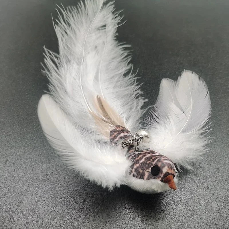 Funny Bird Feather Cat Wand With Bell Accessories Interactive Toys