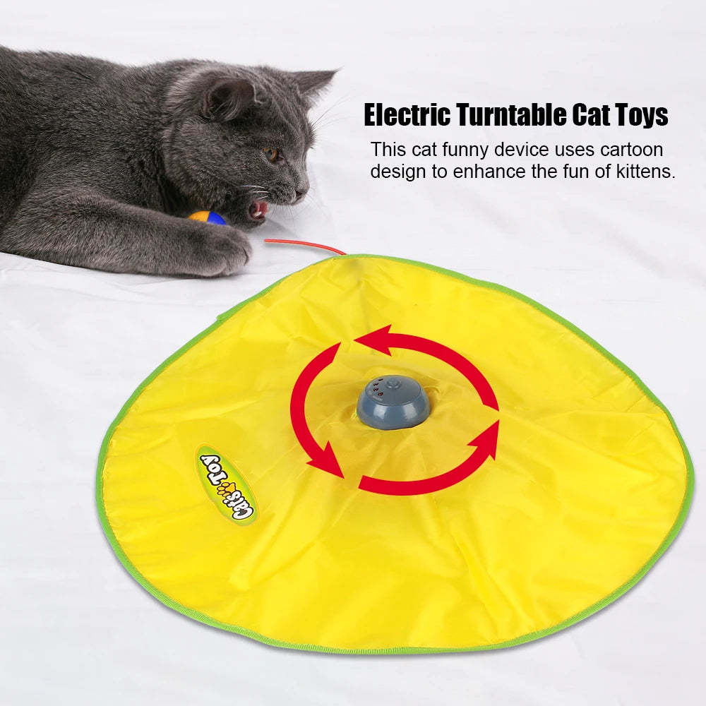 4 Speeds Motion Undercover Mouse Fabric Moving Feather Interactive Pet Toy