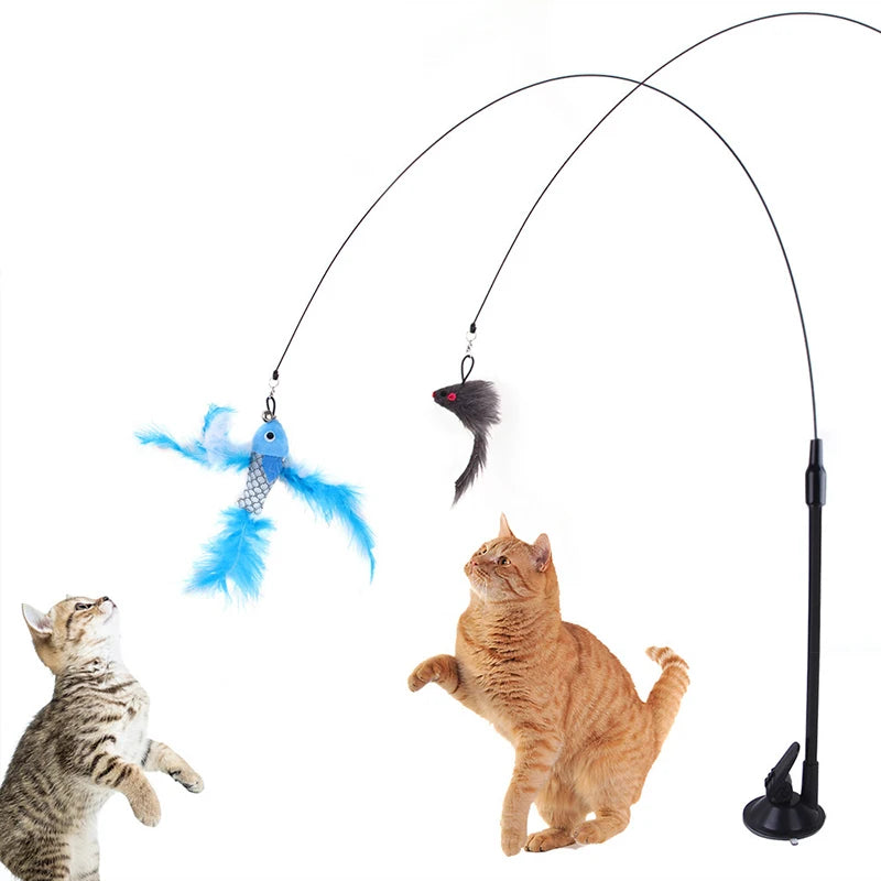 Cat Toys Simulation Bird interactive Sucker Feather Bird