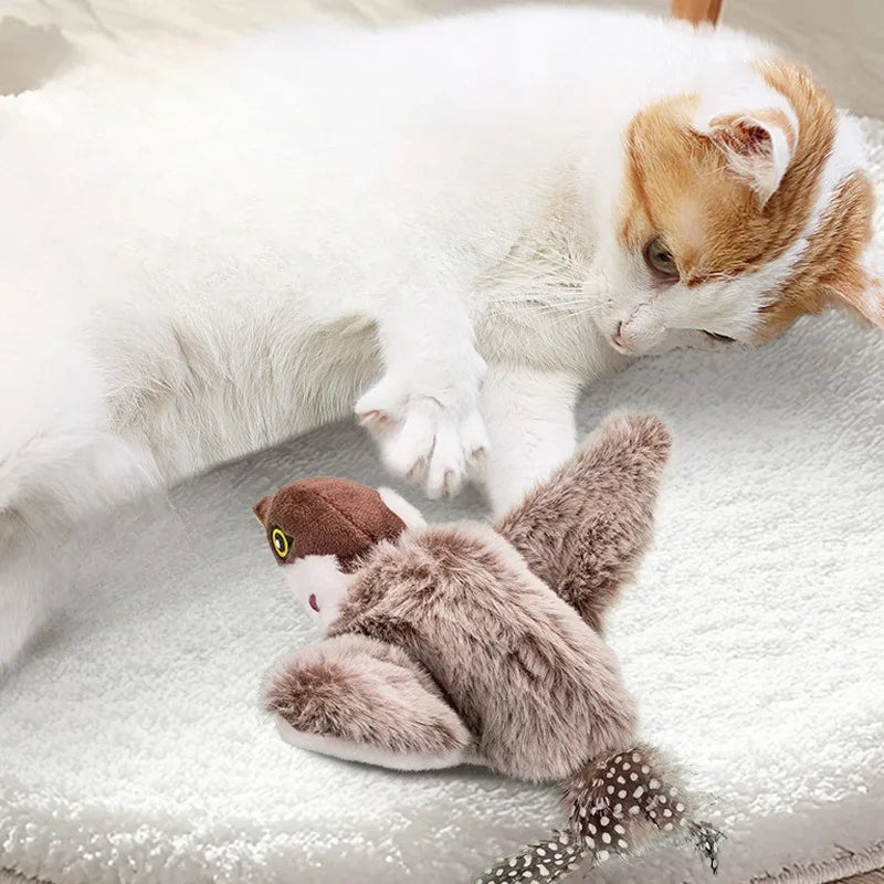 Simulated Bird Cat Toy Touch Sensitive Plush Toy