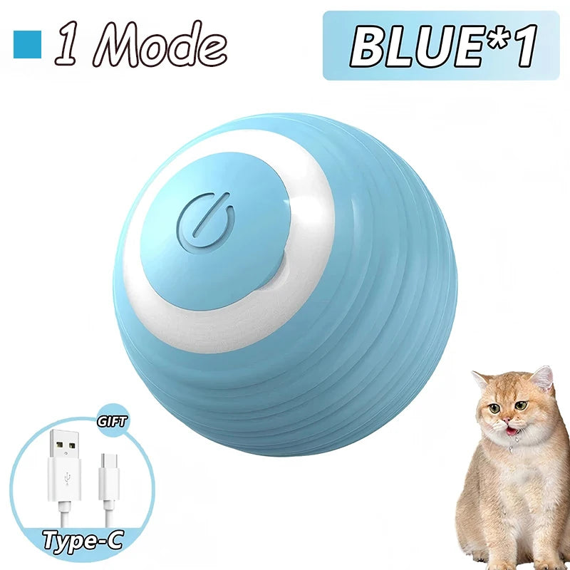 2Pcs Cat Interactive Ball Toys Automatic Rolling Ball