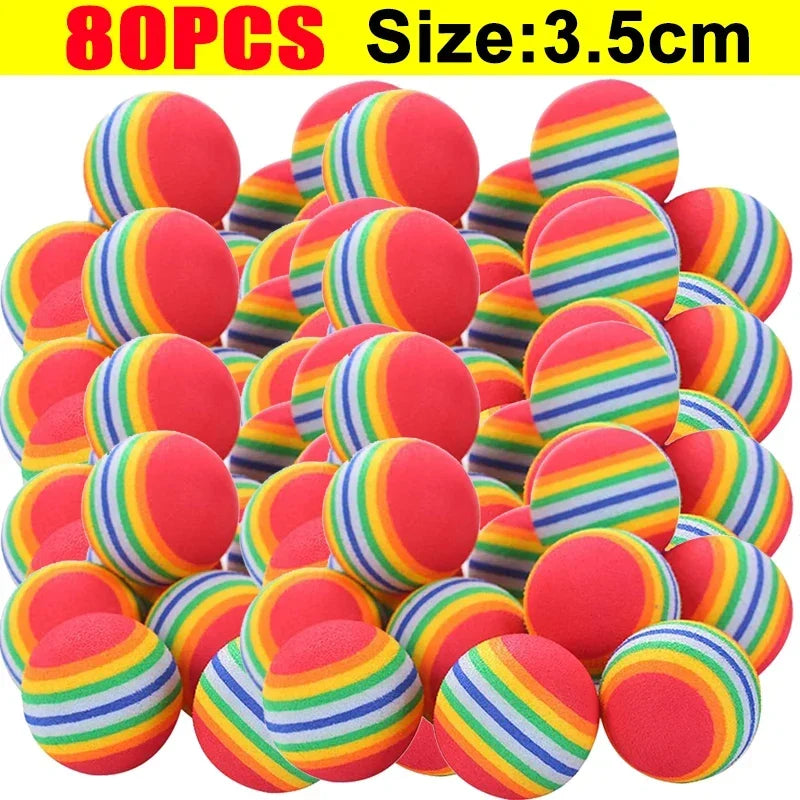 Pet Toy Balls Interactive Rainbow EVA Balls Cat Dog Training Toys