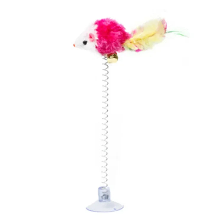 Cartoon Pet Cat Toy Stick Feather Rod Mouse Toy