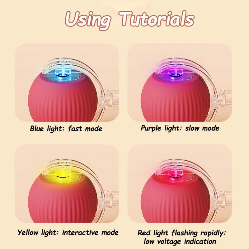 2Pcs Cat Interactive Ball Toys Automatic Rolling Ball