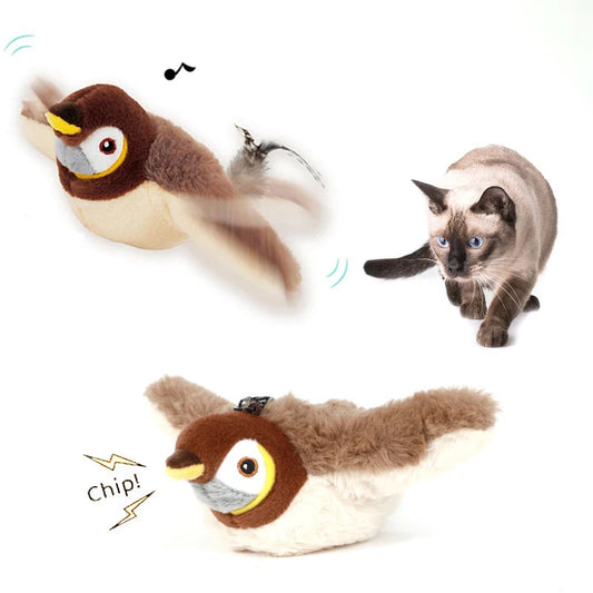 Simulated Bird Cat Toy Touch Sensitive Plush Toy