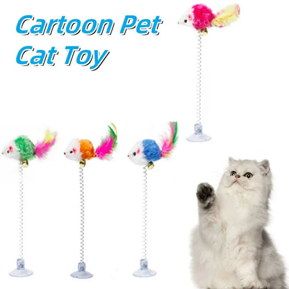 Cartoon Pet Cat Toy Stick Feather Rod Mouse Toy