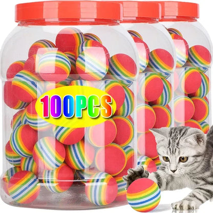 Pet Toy Balls Interactive Rainbow EVA Balls Cat Dog Training Toys