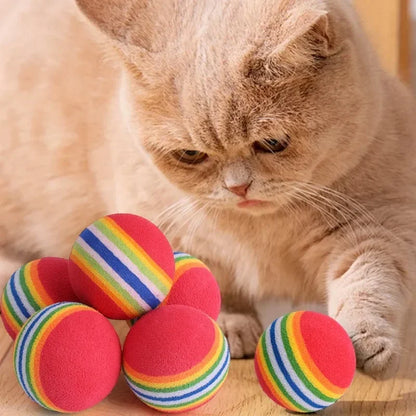 Pet Toy Balls Interactive Rainbow EVA Balls Cat Dog Training Toys