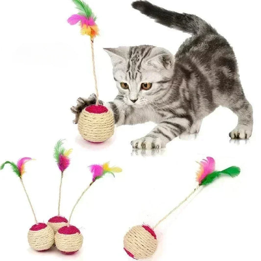 Cat Toy Sisal Scratching Ball Training Interactive Toy