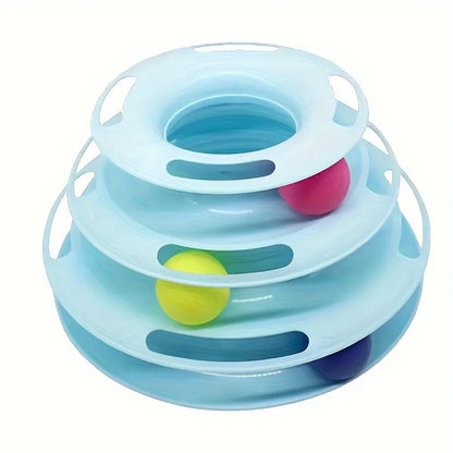 3 Layer Interactive Cat Toy Tower with Colorful Balls