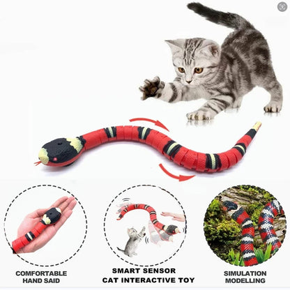 Automatic Cat Toys Interactive Smart Sensing Snake Tease Toys