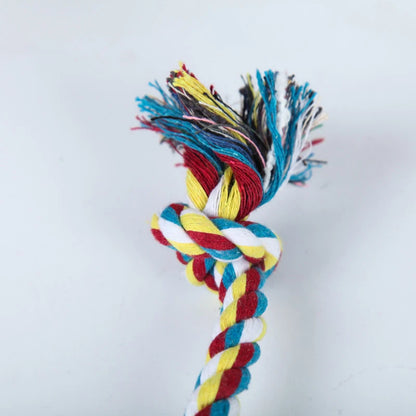Random Color Pet Dog Toy Bite Rope Double Knot Cotton Rope Funny Cat Toy
