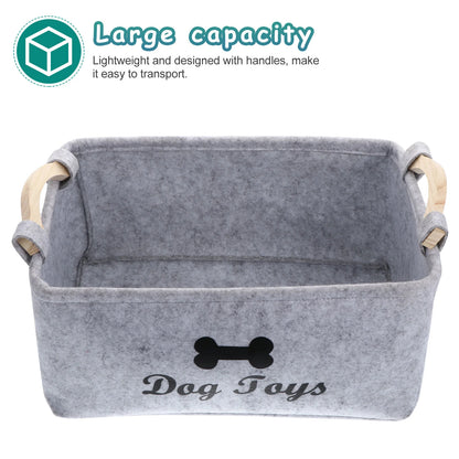 Dog Toy Basket Pet Storage Box Bin Organizer Toys