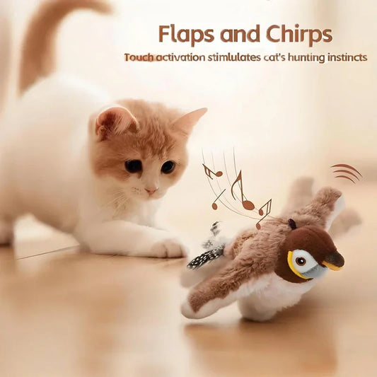 Interactive Cat Toy Flapping Bird with Catnip Rechargeable Simulation Bird Cat Toys