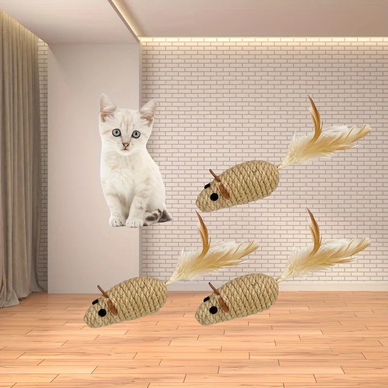 Sisal False Mouse Cat Toy Bite Resistance Stuffed Toy